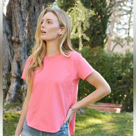 Frank & Eileen Theo Perfect Tee Light Pink and White Stripe. Size S. - Picture 3 of 7